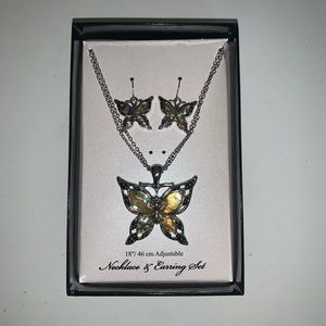 Butterfly Necklace and Earring Set